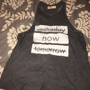 A grey tank top from Hollister